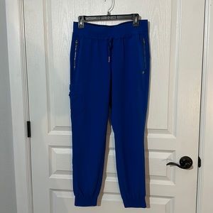 Royal blue jogger style scrub pants (18F)
